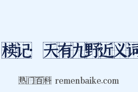 椟记·天有九野近义词是什么意思的图片